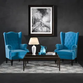 Armchair fabric carpet picture journal